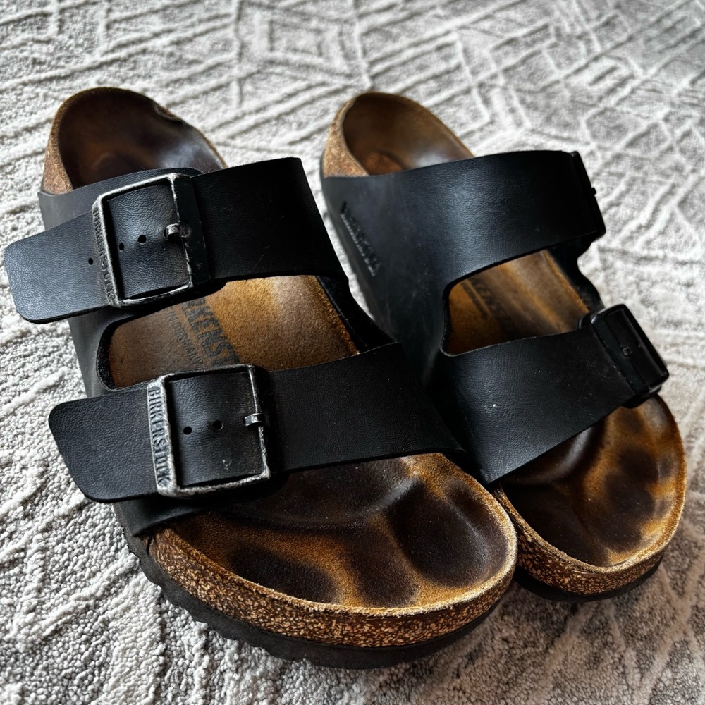 Birkenstock Arizona Black Sandals Size 38 - Picture 3 of 11